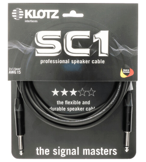 Klotz SC1-PP prime speaker cable 2 x 1,5 Neutrik jacks 10m