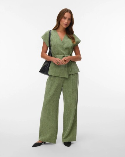 Vero Moda Awchanel V Neck Waistcoat Green 44