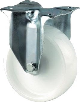 Tente 3478POR125P62 Industrihjul nylon, hvit, plate 105 x 85 mm 125 mm, Garasjeinnredning & oppbevaring