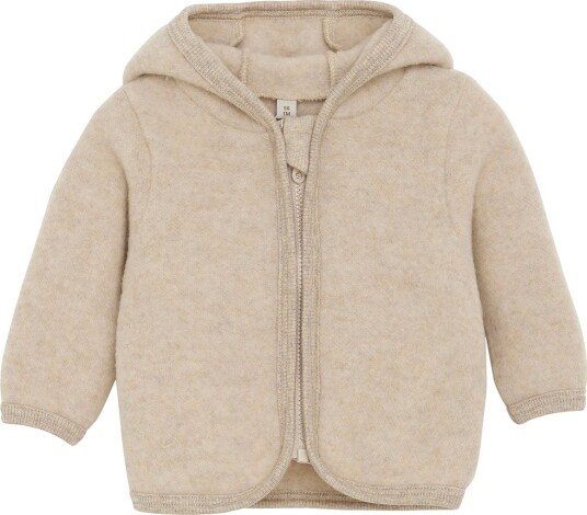 Huttelihut Ullfleecejakke med Ører Camel Melange 92