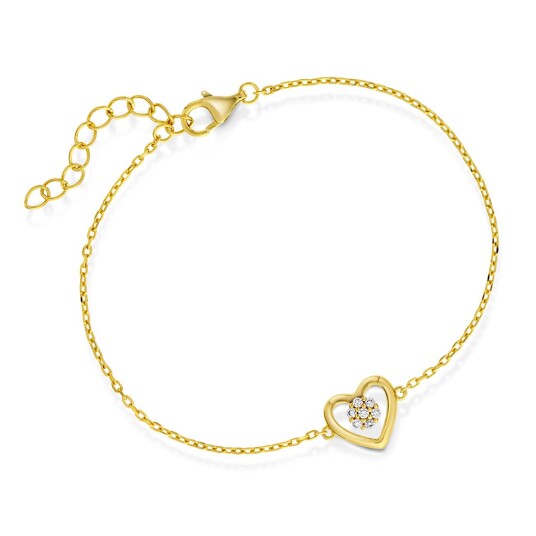 Pan Jewelry Armbånd i forgylt sølv med zirkonia