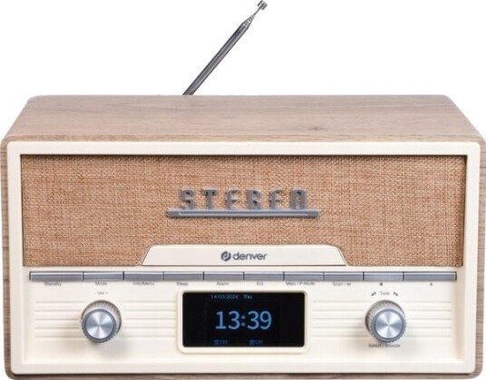 Denver MDA-525LW Retro DAB+ Radio med CD-spiller i Lys Tre Denver MDA-525LW Retro DAB+ Radio med CD-spiller i Lys Tre