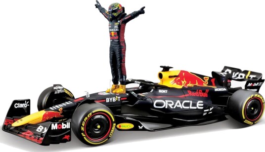 Bburago Red Bull Racing F1 RB19 2023 Modellbil Med Verstappen figur 1:24 Bburago Red Bull Racing F1 RB19 2023 Modellbil Med Verstappen figur 1:24