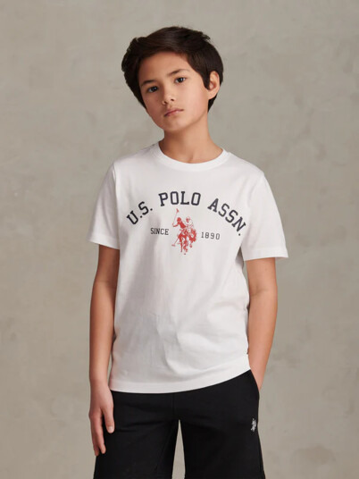 U.S. Polo Assn. Junior Signature Arch Print Tshirt Hvit 7 8ÅR U.S. Polo Assn. Junior Signature Arch Print Tshirt Hvit 7 8ÅR