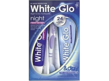 White Glo Night&Day Tannkrem 65Ml + Nattgel Tannbørste White Glo Night&Day Tannkrem 65Ml + Nattgel Tannbørste