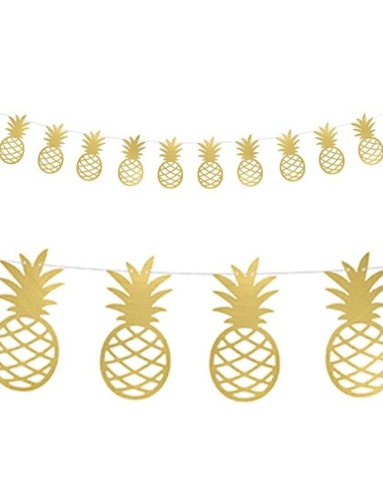 Gullfarget Ananas Girlander 2 meter Aloha Tropical