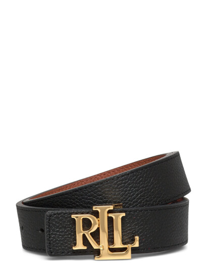 Lauren Ralph Lauren Logo Reversible Pebbled Leather Belt - Black - XL Lauren Ralph Lauren Logo Reversible Pebbled Leather Belt - Black - XL