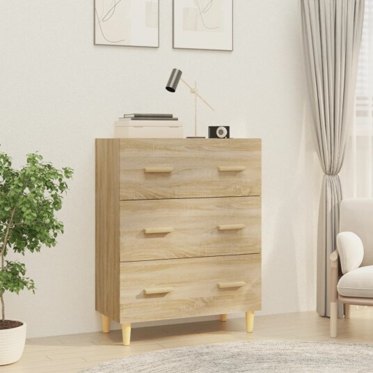 vidaXL Skjenk sonoma eik 70x34x90 cm konstruert tre vidaXL Skjenk sonoma eik 70x34x90 cm konstruert tre