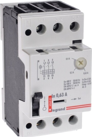Legrand Motorvern 3P 0,12Kw 0,4 0,63A M 250 0,63 606803 Legrand Motorvern 3P 0,12Kw 0,4 0,63A M 250 0,63 606803