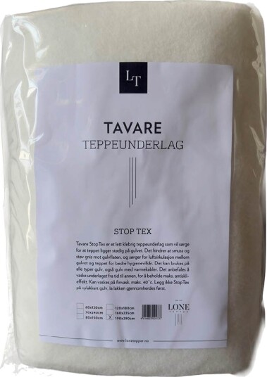 Lone Tepper   Stop Tex filt teppeunderlag 190x290 cm