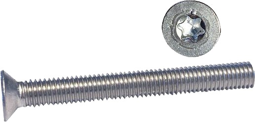 Syrefaste maskinskruer A4 forsenket torx M8 80 mm 2 stk Syrefaste maskinskruer A4 forsenket torx M8 80 mm 2 stk