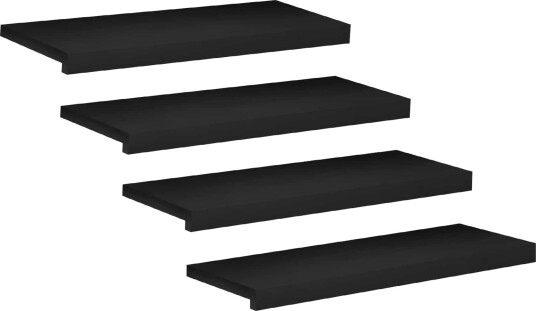 vidaXL Trappetrinn 4 stk. 70 x 25 x 2 cm Svart Massiv bøketre