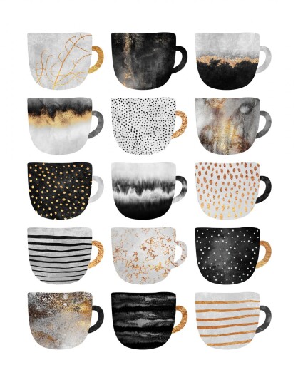 Plakat Kunstneriske Kaffekopper Plakat Kunstneriske Kaffekopper