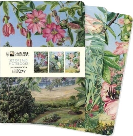 Golden Turtle Brand Sett Med 3 Notatbøker Midi Blad Og Blomster Kew... Golden Turtle Brand Sett Med 3 Notatbøker Midi Blad Og Blomster Kew...