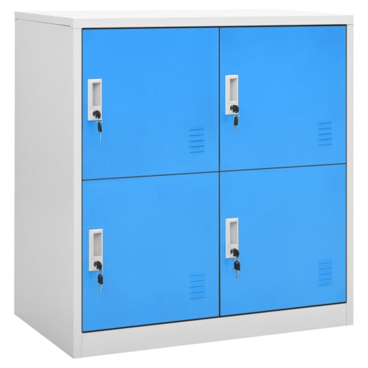 vidaXL Oppbevaringsskap lysegrå og blå 90x45x92,5 cm stål vidaXL Oppbevaringsskap lysegrå og blå 90x45x92,5 cm stål