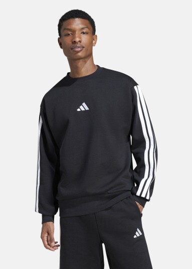Adidas M 3s Fl Swt Black/White L Sweatshirts Adidas M 3s Fl Swt Black/White L Sweatshirts