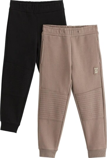 Lindex 2 Pack Joggers With Reinforced Knees Brown 128