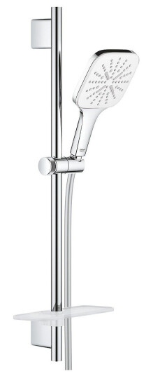 Grohe Rainshower SmartActive Cube 130 600 mm, med 3 stråletyper, Månehvit/Krom