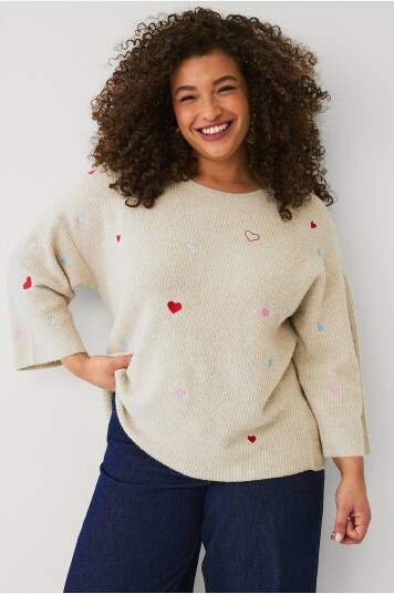 Zizzi Pullover mSunny Heart 3/4