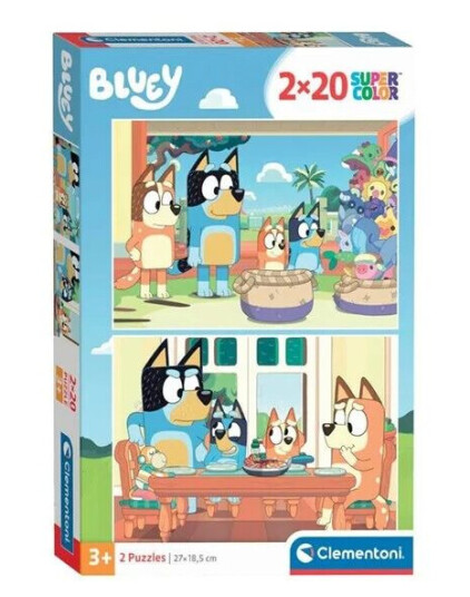 Clementoni Jigsaw Puzzle Super Color Bluey 2x20pcs. Gulv