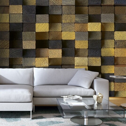 Fototapet Wooden Cubes 250x175 - Finnes i flere størrelser