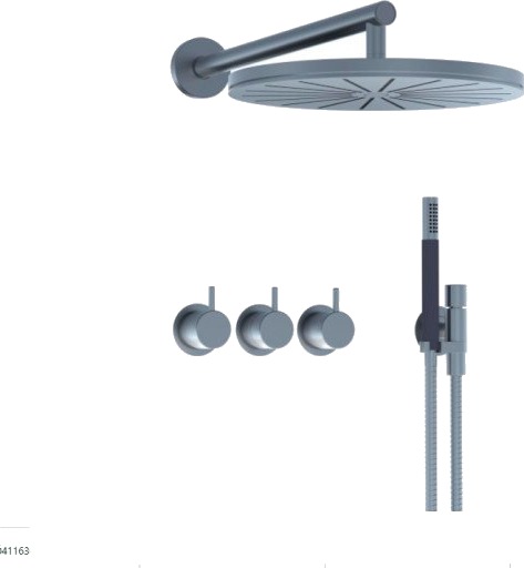 Vola 5471-061 Dusjtermostat Med Hode- og Hånddusj Messing Natur