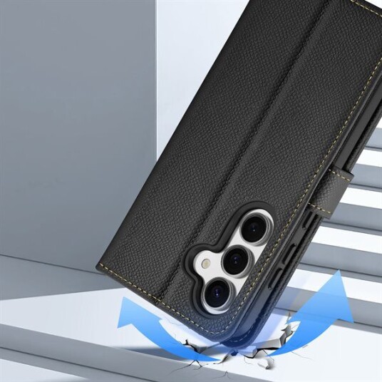 Dux Ducis Lawa lommebokdeksel for Samsung Galaxy S25+ med avtakbar magnetisk lommebok svart