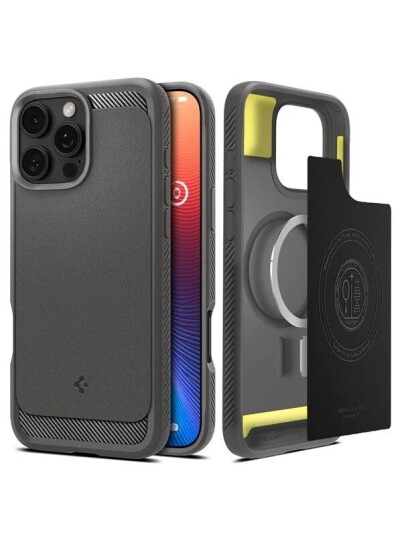 Spigen Rugged Armor MagSafe Deksel for iPhone 16 Pro Max - Grå