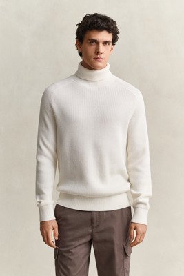 Gant Cotton Merino Turtleneck   Cream   L