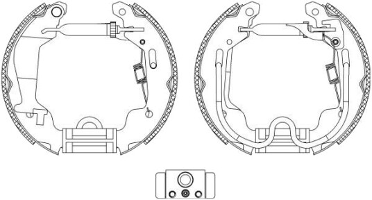 Bremsesett, trommebremse HELLA 8DB 355 004-781