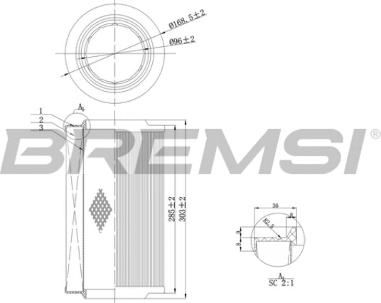 Luftfilter BREMSI FA0115 Luftfilter BREMSI FA0115