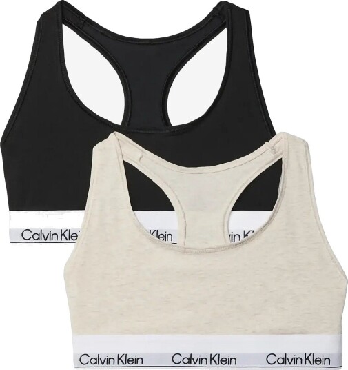 Calvin Klein Bralette 2Pk BLACK OATMEAL HEATHER S