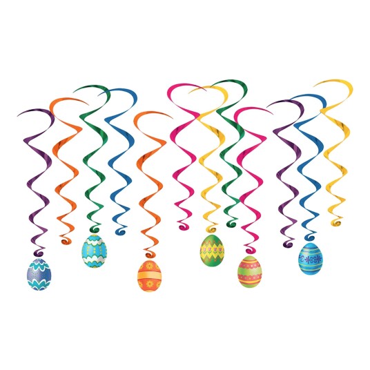 360 Degrees Ltd Swirls Påskeegg Hengende Dekorasjon - 12-pakning