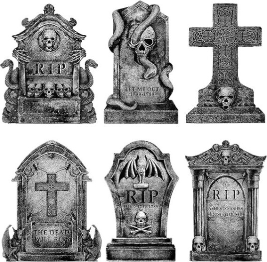 Halloween Gravsteiner med Jordspyd 16 tommer 6 stk