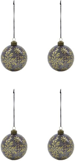 House Doctor Mente julekule Ø8 cm 4 pk Grå
