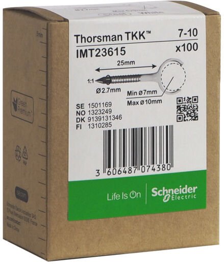 THORSMAN Metallklammer TKK 7-10 skrue 25mm 100stk - 1323249 THORSMAN Metallklammer TKK 7-10 skrue 25mm 100stk - 1323249