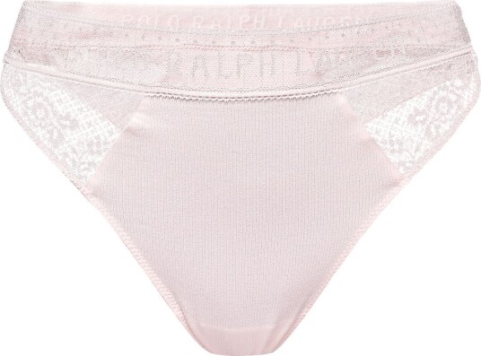 Polo Ralph Lauren Intimates Cotton Lace Thong   Pink   XL