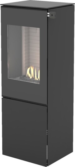 Nexo 120 svart frittstående biopeis med glassdør