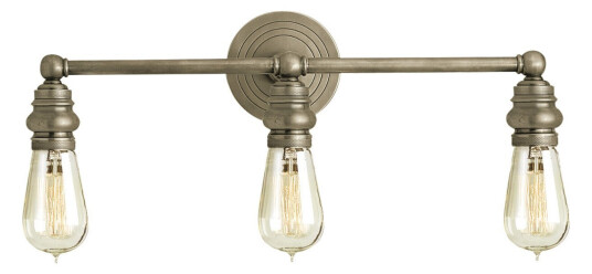Boston vägglampa trippel antik nickel Boston vägglampa trippel antik nickel