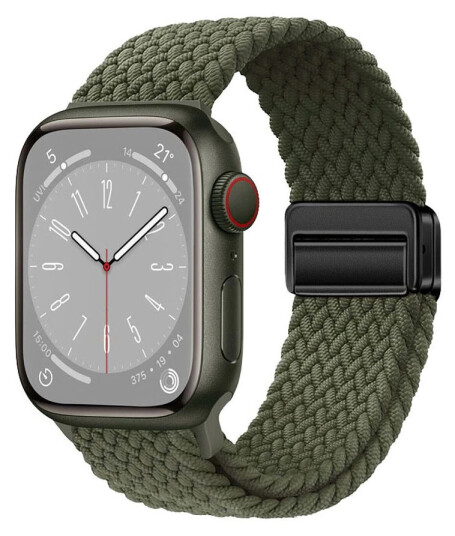 Lippa Nylonreim med magnetlås til Apple Watch 42/44/45/46/49 mm Grønn