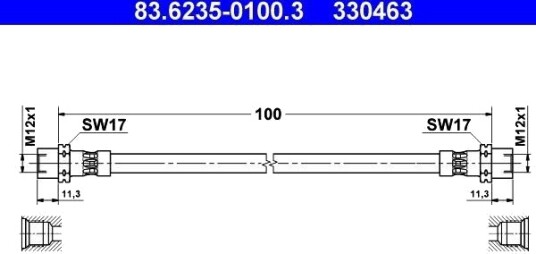 ATE 83.6235 0100.3 Bremseslange