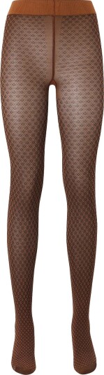 Swedish Stockings Strømpebukser Clara Retro Patterned Tights Brun