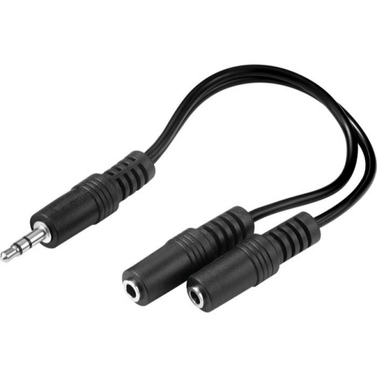 Sandberg 3,5mm TRS Minijack Splitter Hunn 1 til 2 Svart Sandberg 3,5mm TRS Minijack Splitter Hunn 1 til 2 Svart