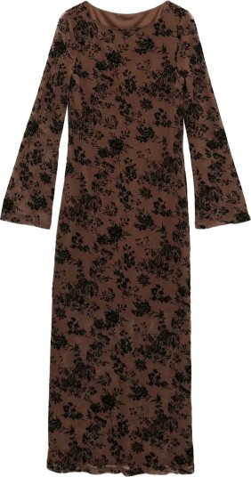 Vero Moda Vmflora Ls Boatneck Ankle Dress Jrs   COCOA BROWN   S