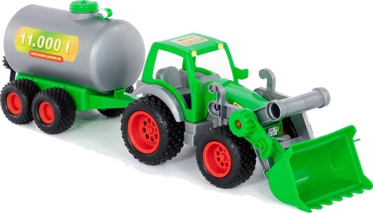 Polesie Leketraktor Med Frontlaster Og Tankvogn Grønn
