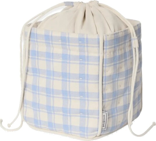 Garbo&Friends Plaid Sky Blue Storage Basket Small Blue 20x23
