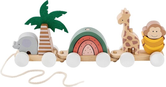 JaBaDaBaDo Train With Blocks Safari - MULTI COLOURED - One Size