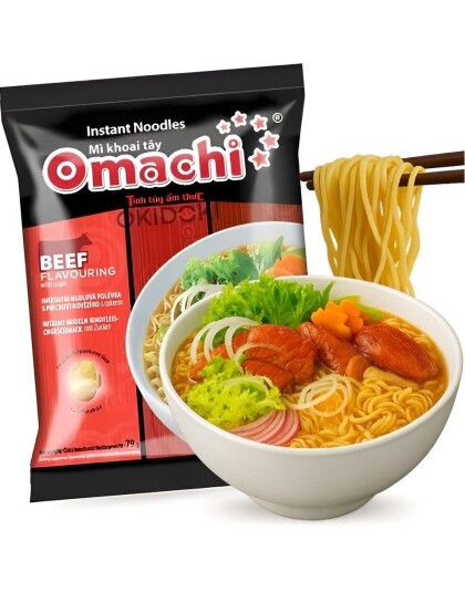 OMACHI Instant Noodles Beef Flavour Potetnudler med Biffsmak 79 gram Vietnam