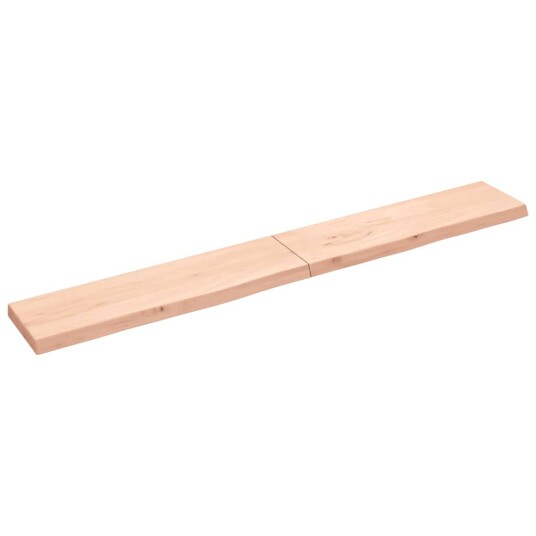 vidaXL Vegghylle 220x30x6 cm ubehandlet heltre eik