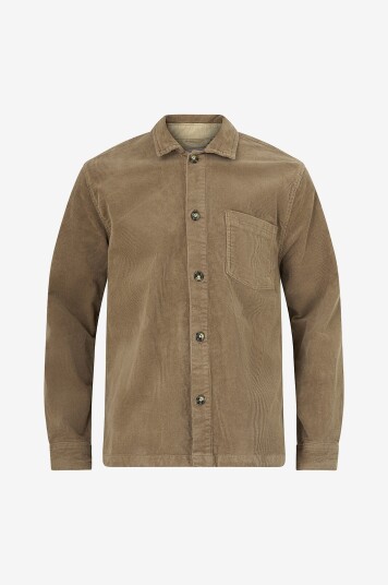 Lindbergh Overtreksskjorte Superflex Corduroy Beige